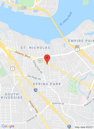 Map showing Jacksonville, United States