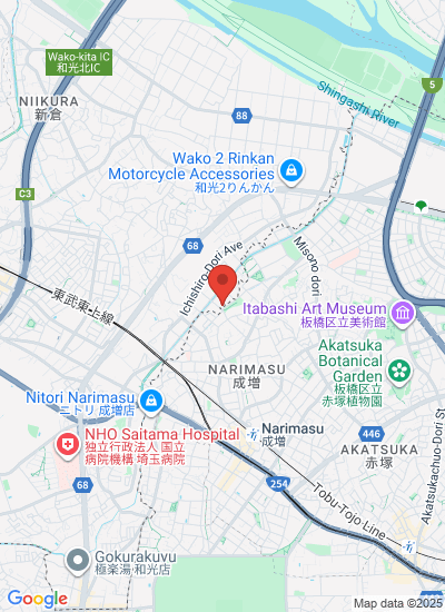 Map showing Tokyo, Japan