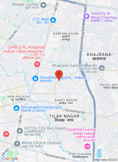 Map showing Indore, India
