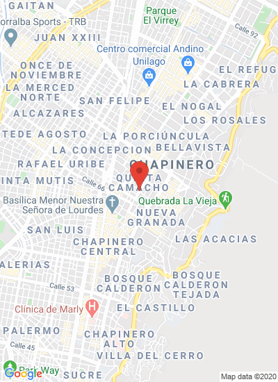 Map showing Bogotá, Colombia