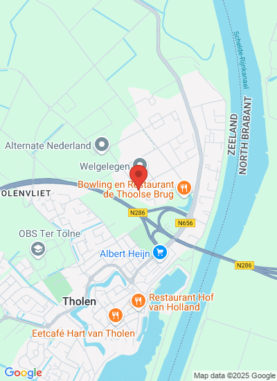 Map showing Tholen, Netherlands