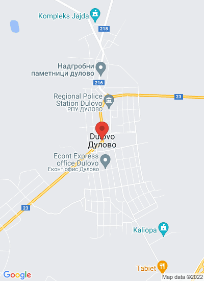 Map showing Dulovo, Bulgaria
