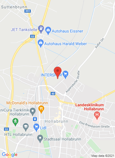 Map showing Hollabrunn, Austria