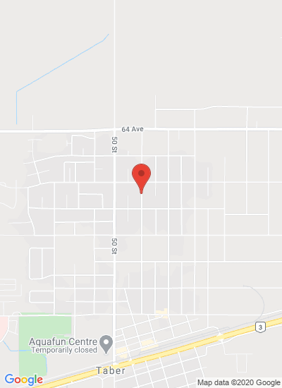 Map showing Taber, Canada