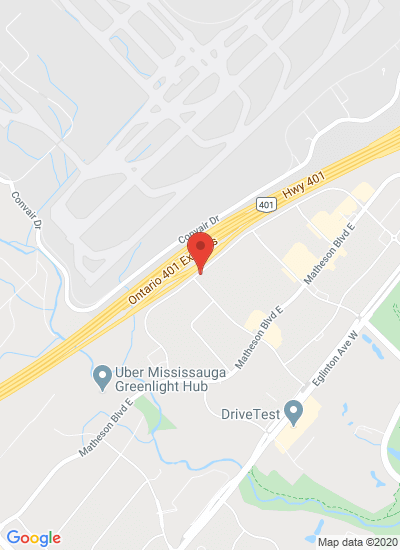 Map showing Mississauga, Canada