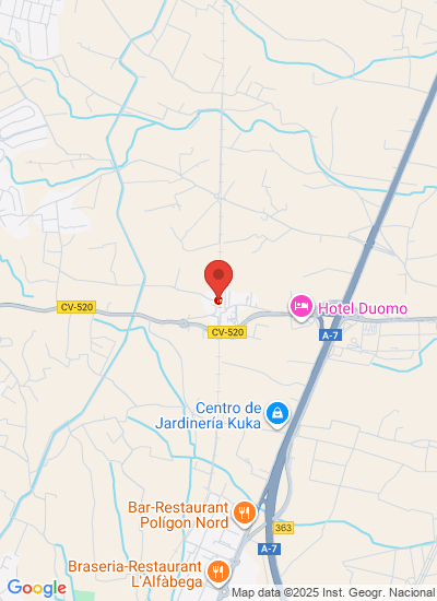 Map showing Benifaió, Spain