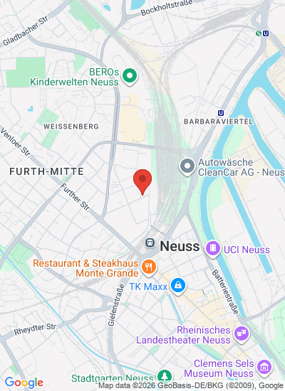 Map showing Neuss, Germany