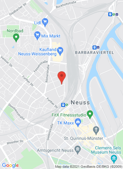 Map showing Neuss, Germany