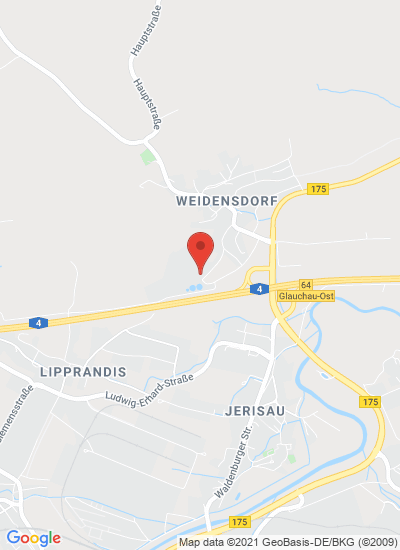 Map showing Weidensdorf, Germany