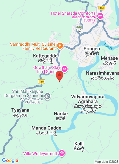 Map showing Sringeri, India