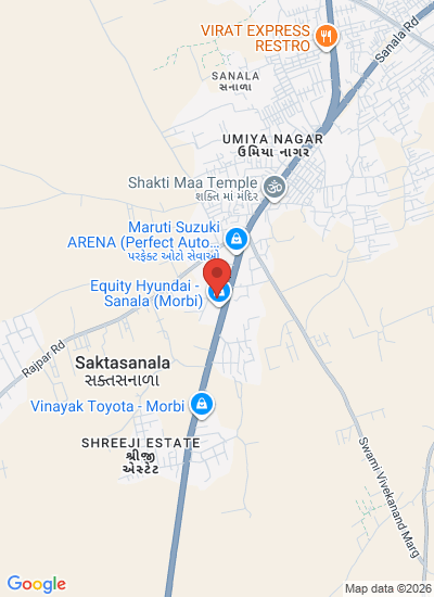 Map showing Halvad, India