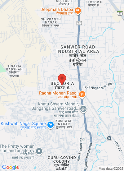 Map showing Indore, India