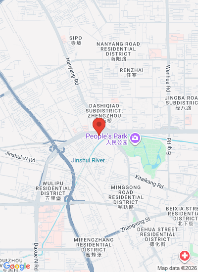 Map showing Zhengzhou Shi, China