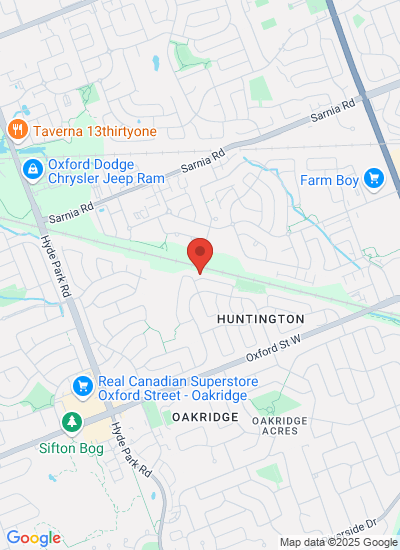 Map showing London, Canada