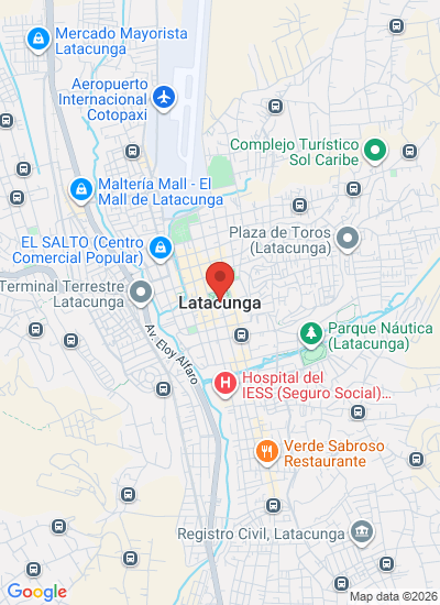 Map showing Latacunga, Ecuador