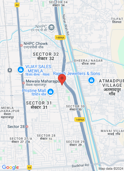 Map showing Faridabad, India