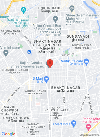 Map showing Rajkot, India