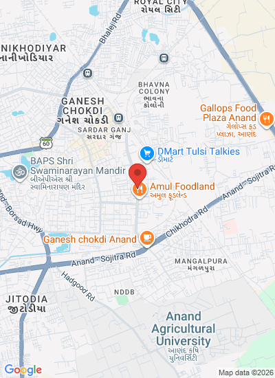 Map showing Anand, India