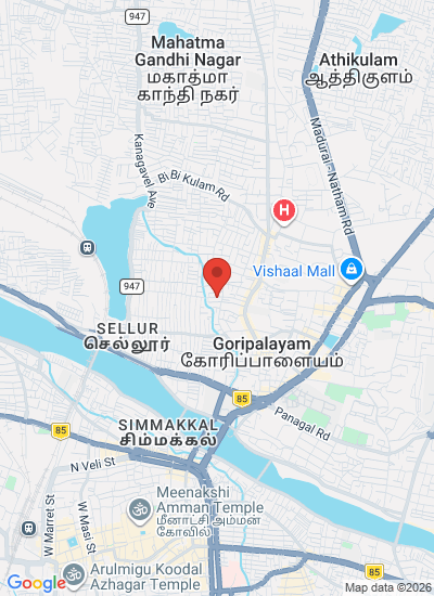 Map showing Madurai, India