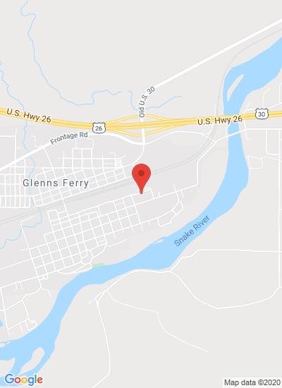 Map showing Glenns Ferry, United States