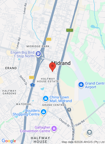 Map showing Midrand, South Africa