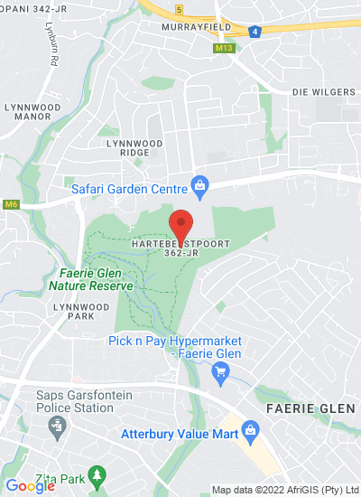 Map showing Pretoria, South Africa