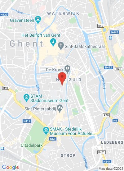 Map showing Gent, Belgium