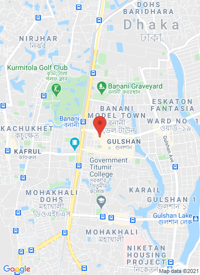 Map showing Dhaka, Bangladesh