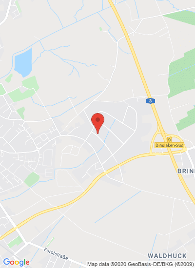 Map showing Dinslaken, Germany