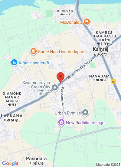 Map showing Surat, India