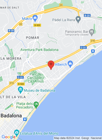 Map showing Badalona, Spain