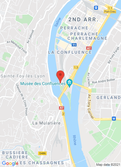 Map showing Lyon, France