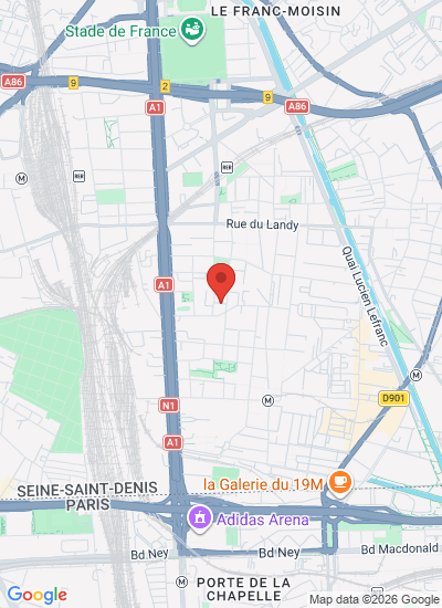 Map showing Saint-Denis, France