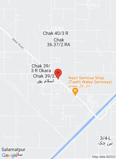 Map showing Okara, Pakistan
