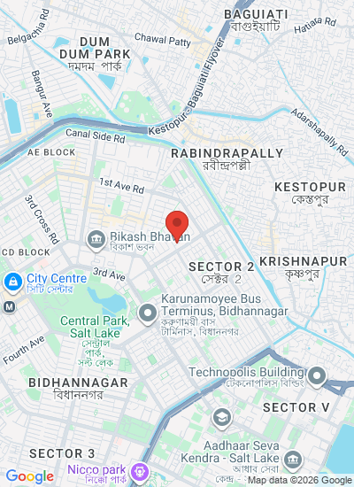 Map showing Kolkata, India