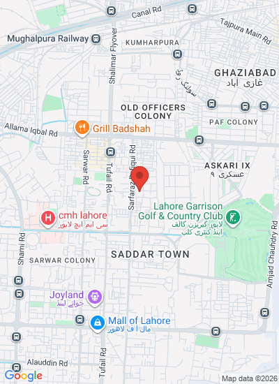 Map showing Lahore, Pakistan