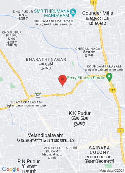 Map showing Coimbatore, India
