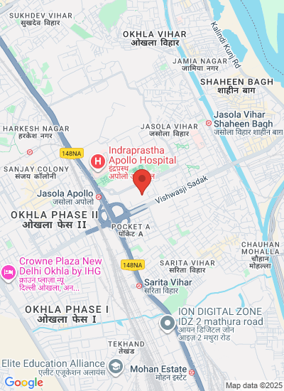 Map showing New Delhi, India