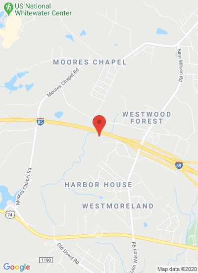 Map showing Charlotte, United States