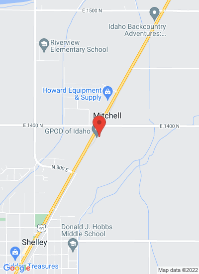Map showing North Shelley, United States