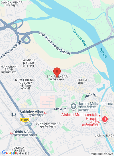 Map showing New Delhi, India