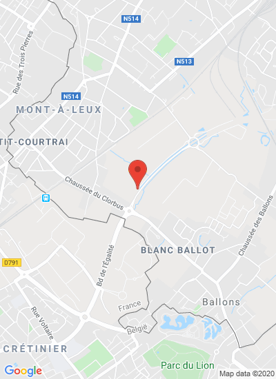 Map showing Mouscron, Belgium