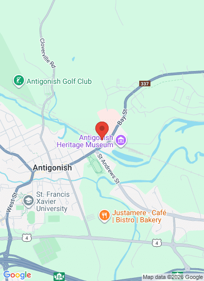 Map showing Antigonish, Canada