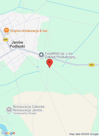 Map showing Janów Podlaski, Poland