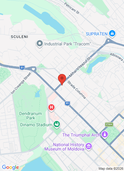 Map showing Chișinău, Moldova