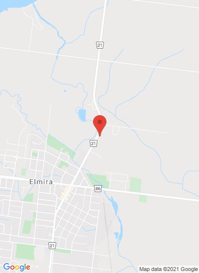 Map showing Elmira, Canada