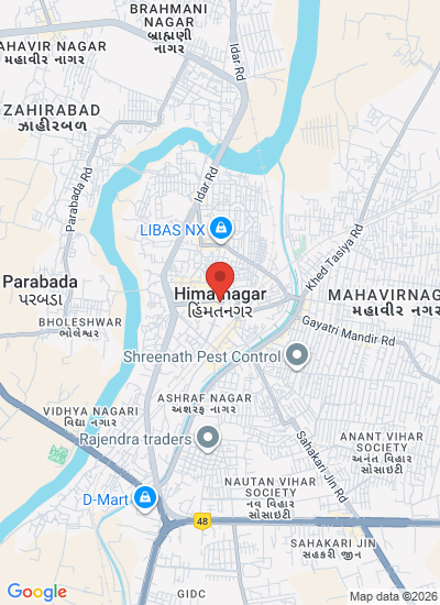 Map showing Himatnagar, India