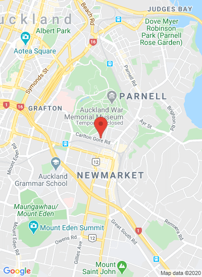 Map showing Newmarket, New Zealand