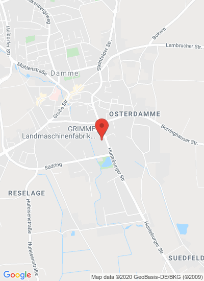 Map showing Damme, Germany