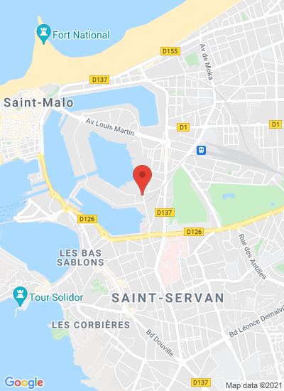 Map showing Saint-Malo, France